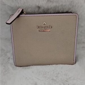 Kate Spade Light Beige Wallet with Pink Trim
